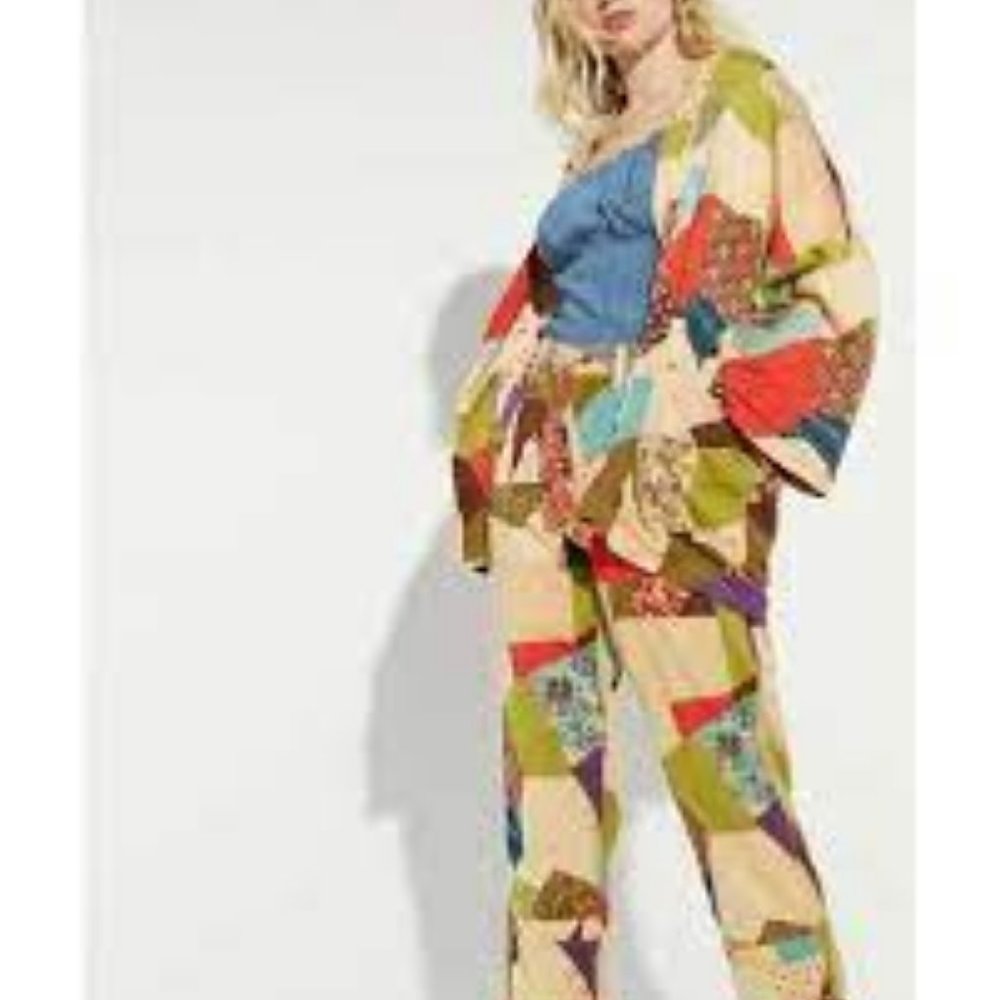 Uo Kimchi Blue Oversized Patchwork Jacket Tunic M… - image 4